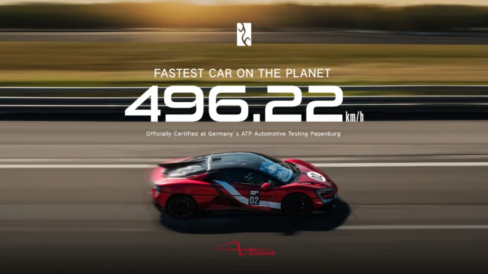he BYD Yangwang U9 Xtreme, an all-electric hypercar, has officially become the fastest production car in the world, reaching an incredible top speed of 496 km/h during testing in Germany