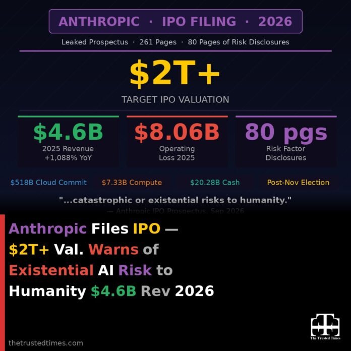 Anthropic's IPO Prospectus Warns of Existential AI Risk $2 Trillion Valuation at Stake