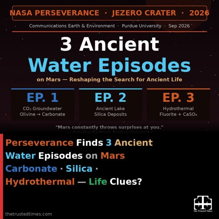 NASA Perseverance Discovers Three Ancient Water Episodes on Mars Reshaping the Search for Life